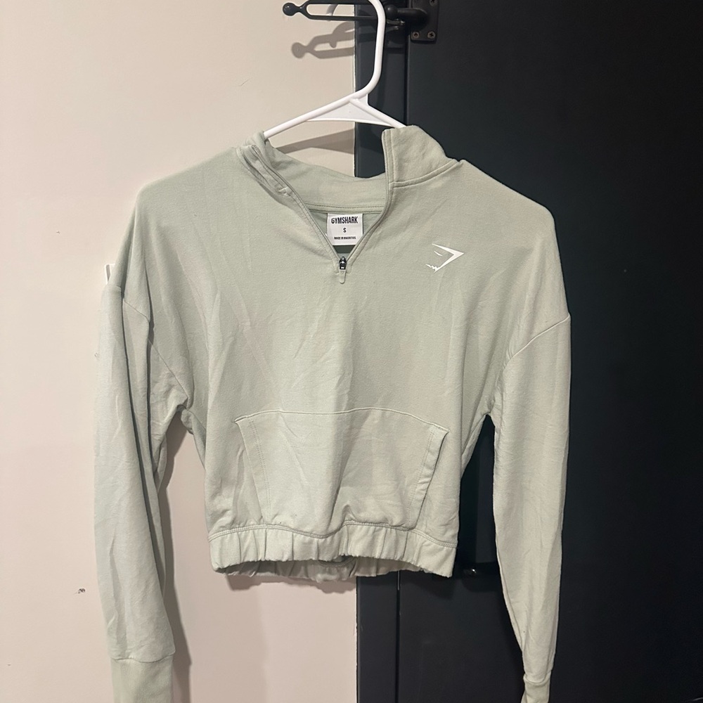 Gymshark Light Green Cropped Hoodie